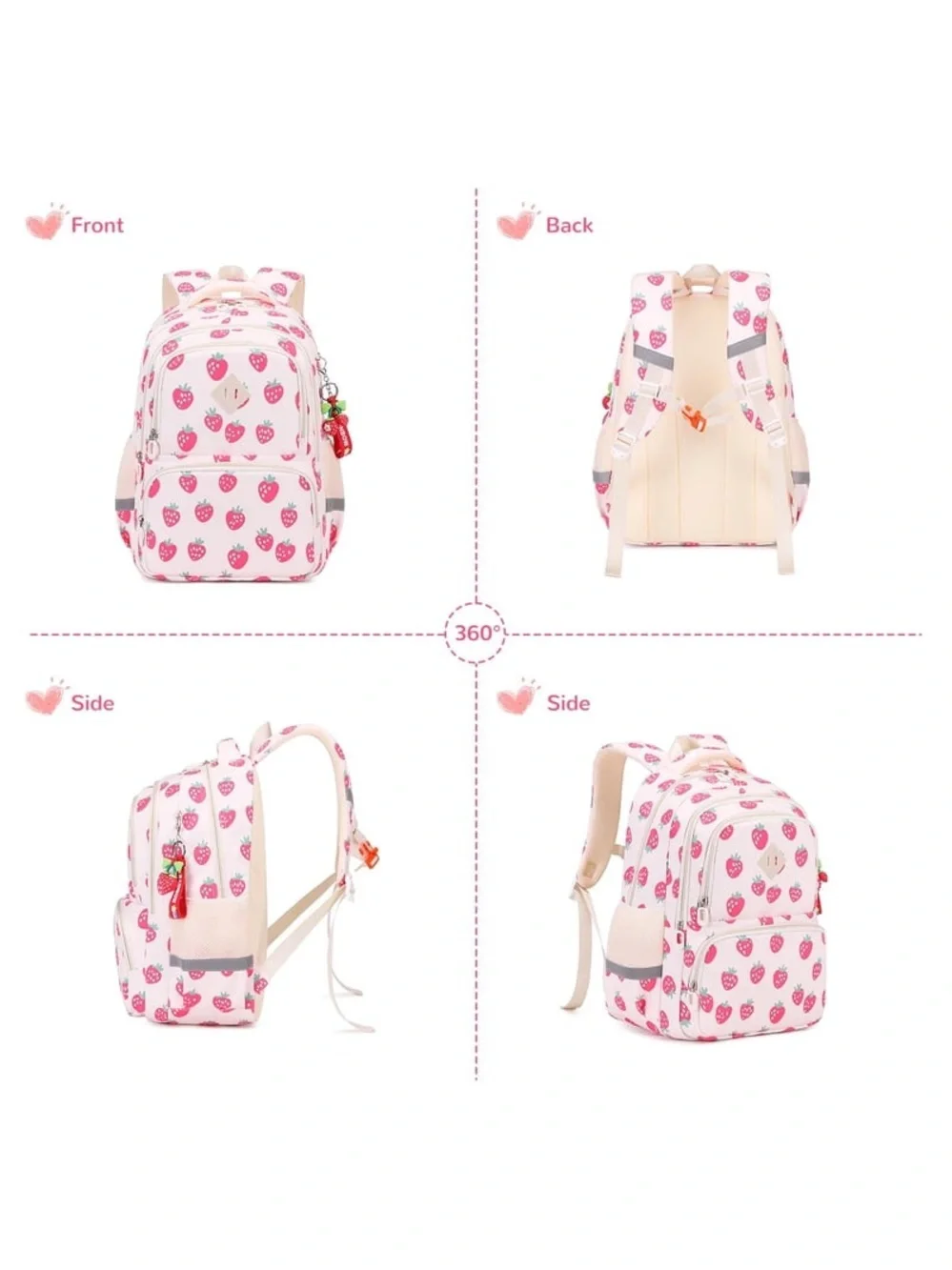 Kids Backpack Kawaii Printed School Girls Backpacks, Lightweight W2